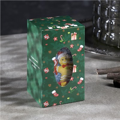 Светодиодная фигура «Красный подарок с пряником» 6.3×11.5×6.3 см, пластик, батарейки АААх3 (не в комплекте), эффект пламени