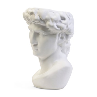 Декоративное кашпо для цветов «Голова Давида», 1.7 л, 16×12.7×23 см, керамика, белое