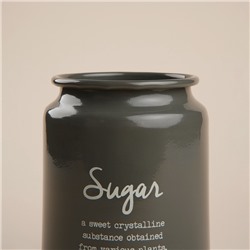 Банка для сахара SL Home, 9.5×14 см, с бамбуковой крышкой, серая