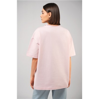 Женская футболка оверсайз из футера двухнитки Happyfox