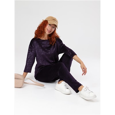 Вениса-Жаккард - костюм сливовый