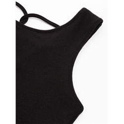 Топ с сеткой женский MINAKU: Casual Collection, чёрный, размер 40