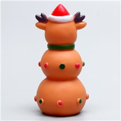 Игрушка для собак «Оленёнок 3Х»,12×6 см, пищащая, винил, коричневая
