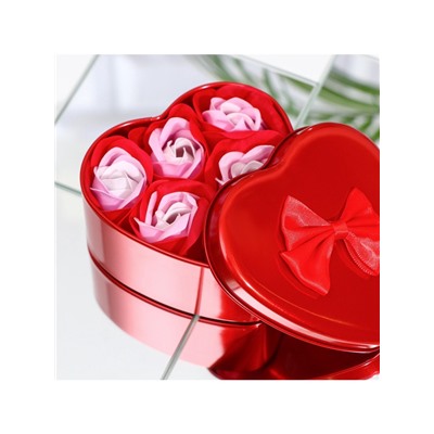 Мыльные розочки, трёхцветные, набор 6 шт.