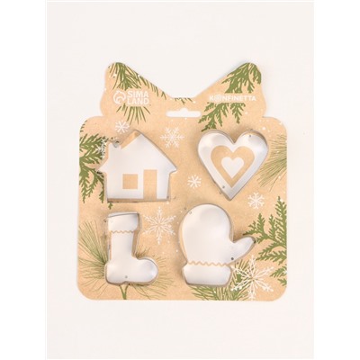Формы для выпечки новогодние «Уют», 4 шт.