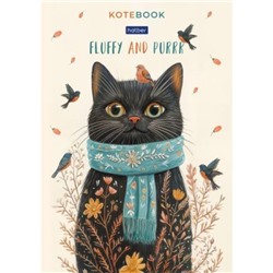 Блокнот А5 40л клетка на склейке "Котэ" жесткая подложка (093197) Хатбер