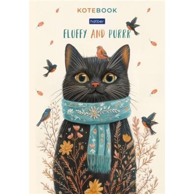 Блокнот А5 40л клетка на склейке "Котэ" жесткая подложка (093197) Хатбер