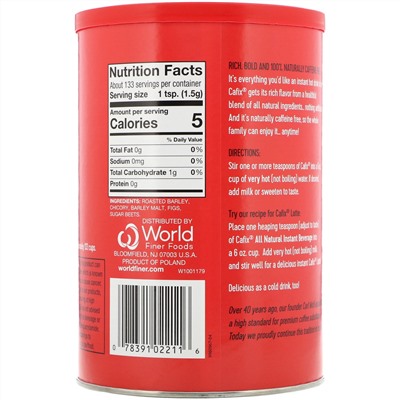 Cafix, Instant Grain Beverage, Caffeine Free, 7.05 oz (200 g)