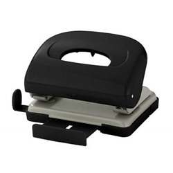 Дырокол 2 отверстия на 16 листов "09652black" черный с линейкой (1705836) KW-Trio