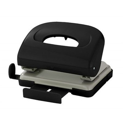 Дырокол 2 отверстия на 16 листов "09652black" черный с линейкой (1705836) KW-Trio