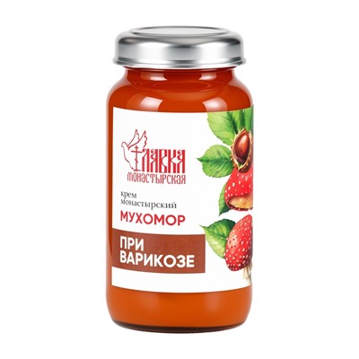 Крем-воск монастырский мухомор при варикозе «Монастырская лавка», стекло, 30 мл