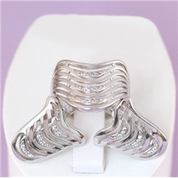 Комплект родий Н01-14810 размер 16.5 17 18 18.5 19