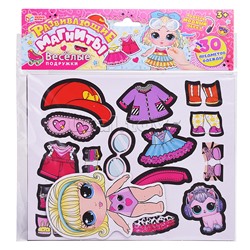 Веселые подружки. Развивающая игра на магнитах. 270х240х10мм.