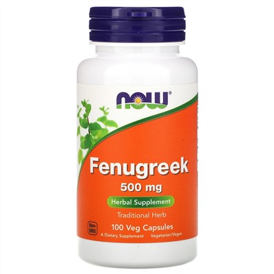 Now Foods, пажитник, 500 мг, 100 вегетарианских капсул