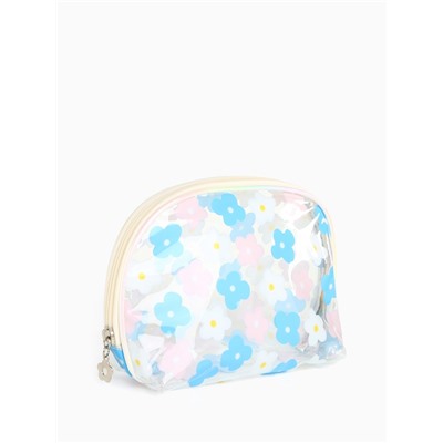 Набор простых косметичек на молниях 2 в 1, с принтами, бежевый