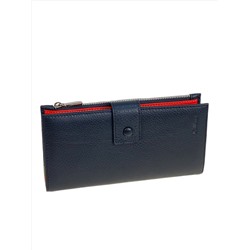 Женское портмоне из натуральной кожи, цвет черный