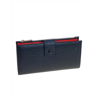 Женское портмоне из натуральной кожи, цвет черный