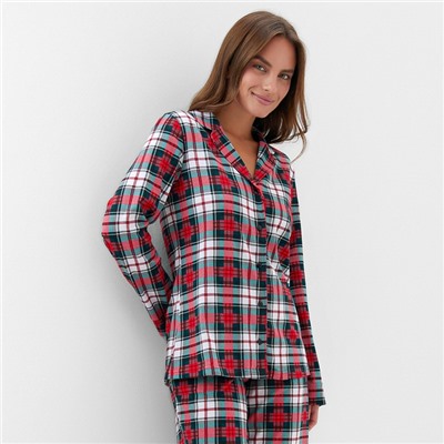 Пижама новогодняя женская (рубашка, брюки) KAFTAN Christmas time, размер 48-50
