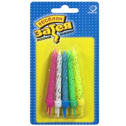 Свечи для торта "Блеск" с подставками (упаковка 10 шт.)