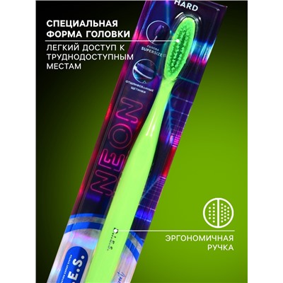 Зубная щетка D.I.E.S. Neon, жесткая, зеленый