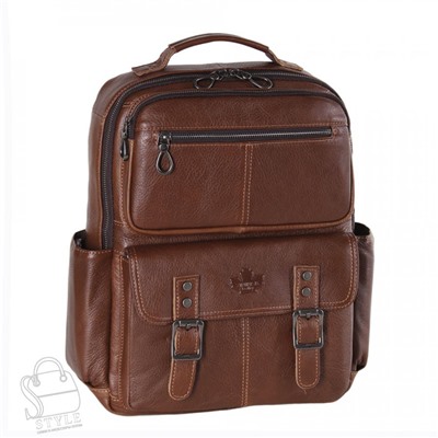 Рюкзак мужской кожаный 3926Z brown Zinimsk