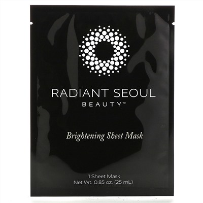Radiant Seoul, осветляющая тканевая маска, 5 шт., по 25 мл (0,85 унции) каждая
