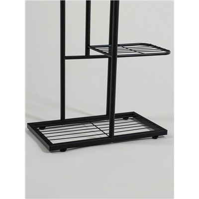 Подставка для цветов Greengo, 8 полок, 43×22×141 см, напольная, металл, чёрная