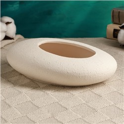 Декоративное кашпо - бонсайница «Галька», 800 мл, 23×18×7 см, керамическое, белое, Greengo