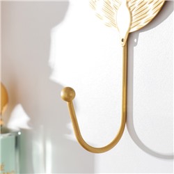 Крючок декоративный «Лист шелковицы», ключница настенная, золотой, 19×8 см