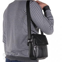 Сумка мужская кожаная 2082BSH black Heanbag
