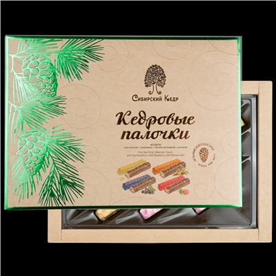 Кедровые палочки ассорти / малина, облепиха, смородина,классика / 190г / ТМ Сибирский кедр