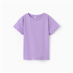 Футболка детская со спущенным плечом, цвет лиловый, рост 104 см