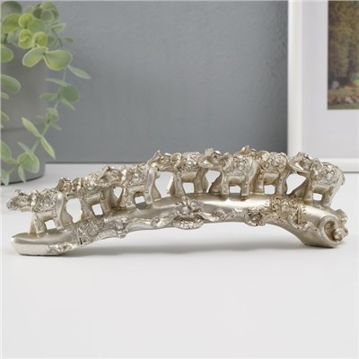 Фигурка полистоун стразы «Семь слонов на бивне», 6.5×22×4.5 см