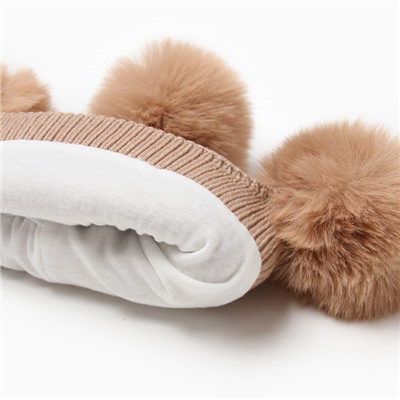 Шапка утепленная «Крошка Я», размер 48-50, кофейная