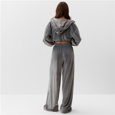 Костюм женский (толстовка, брюки) KAFTAN Plushy, размер 40-42, серый