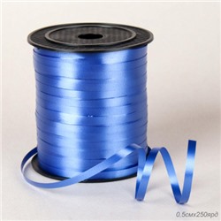 Лента декоративная 0,5см х 250 ярд / ZH24-002blue /уп 100/синяя