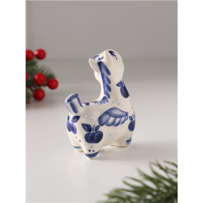 Фигурка фарфор «Конь Пегас», кобальт, 8 см