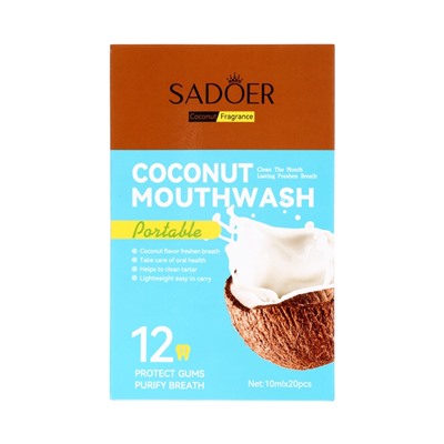 Ополаскиватель для полости рта в стиках со вкусом кокоса, 20 шт. по 10 мл