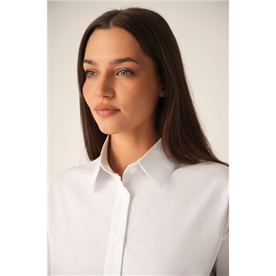 Женская удлиненная рубашка оверсайз с широкими рукавами Happyfox