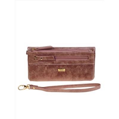 Женское портмоне из искусственной кожи, цвет розовый