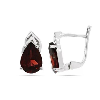 Серьги из серебра гранат, Виолет