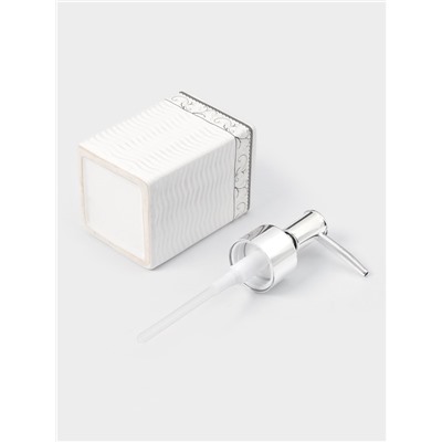 Набор аксессуаров для ванной комнаты «Завитки», 4 предмета, мыльница, дозатор для мыла, 2 стакана, белый