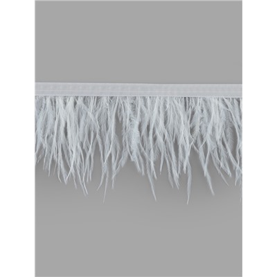 Перья страуса декоративные, на ленте, 8-10 см, 5±0.5 м, белые