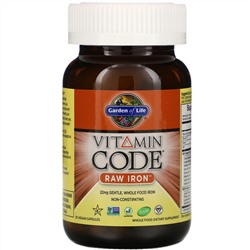 Garden of Life, Vitamin Code, RAW Iron, 30 веганских капсул