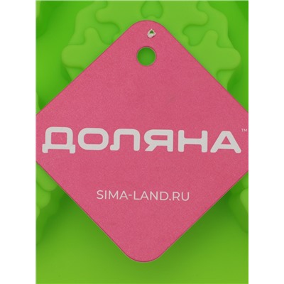 Форма для выпечки новогодняя Доляна «Снежинка», силикон, 30×17.5 см, 11 ячеек, салатовая