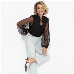 Блуза с акцентными рукавами, Вечная привилегия (блеск)