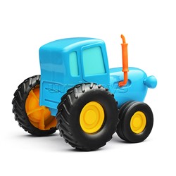 Модель металл Синий трактор 11 см, инерц, синий, в коробке