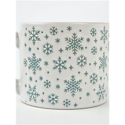 Кружка новогодняя керамическая «Снежинки», 320 мл, ручная работа
