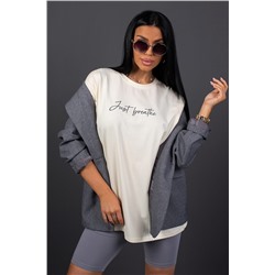 Костюм с велосипедками КЖ009 молочно-серый НАТАЛИ, 1182895