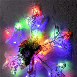 Светодиодная фигура «Снежинка» 40 см, металл, 220 В, свечение мульти